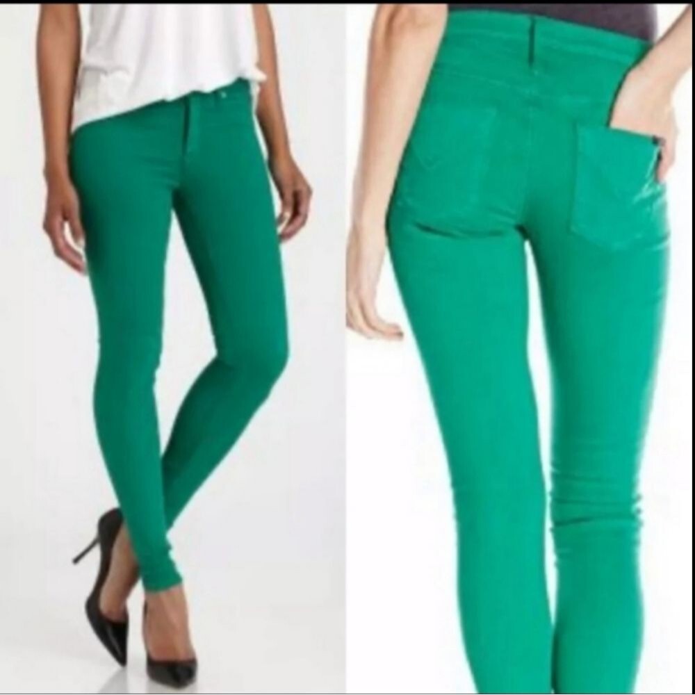 HUDSON Nico Green Super Skinny Mid Rise Jeans Size 26